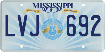 MS license plate LVJ692