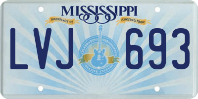MS license plate LVJ693