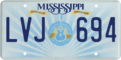 MS license plate LVJ694