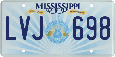 MS license plate LVJ698