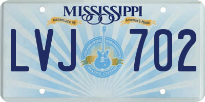 MS license plate LVJ702