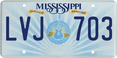 MS license plate LVJ703