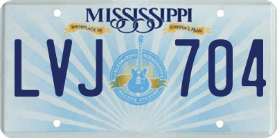 MS license plate LVJ704
