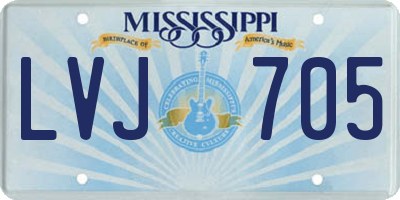 MS license plate LVJ705