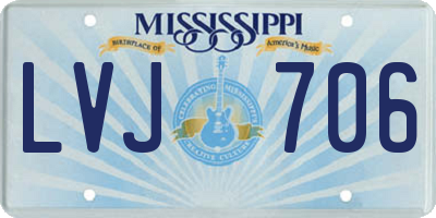 MS license plate LVJ706