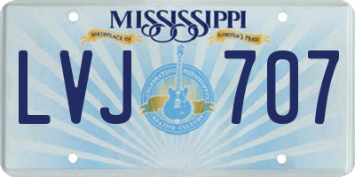 MS license plate LVJ707