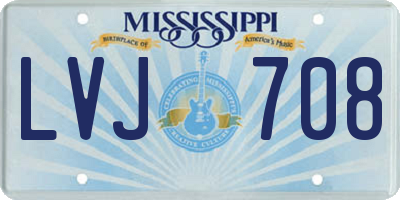 MS license plate LVJ708