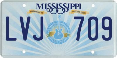 MS license plate LVJ709