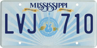MS license plate LVJ710