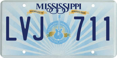 MS license plate LVJ711