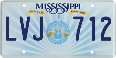 MS license plate LVJ712
