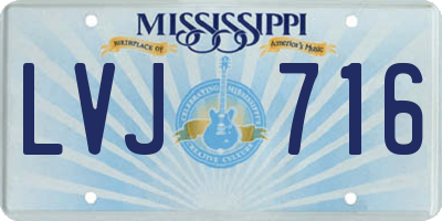 MS license plate LVJ716