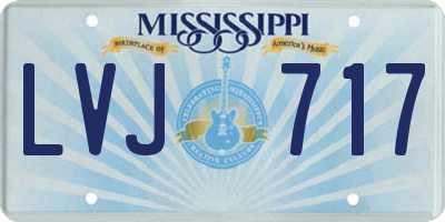 MS license plate LVJ717