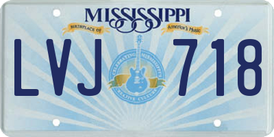 MS license plate LVJ718