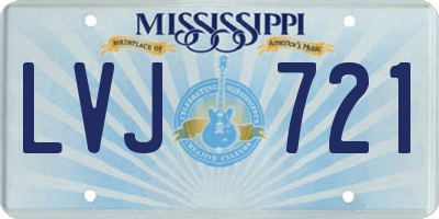 MS license plate LVJ721