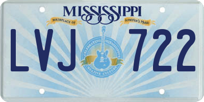 MS license plate LVJ722