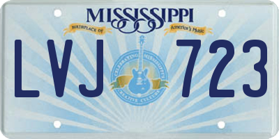 MS license plate LVJ723