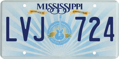 MS license plate LVJ724