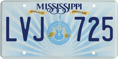 MS license plate LVJ725