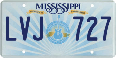 MS license plate LVJ727
