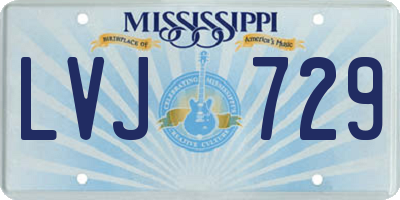 MS license plate LVJ729