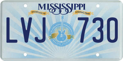MS license plate LVJ730