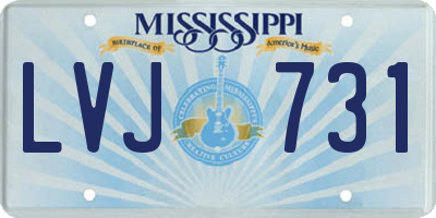 MS license plate LVJ731