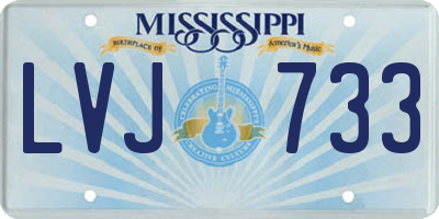 MS license plate LVJ733