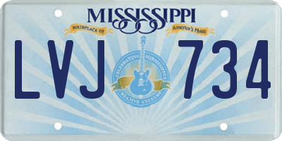 MS license plate LVJ734