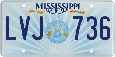 MS license plate LVJ736