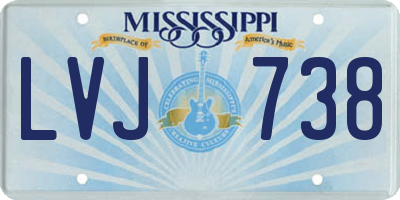 MS license plate LVJ738