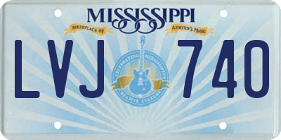 MS license plate LVJ740