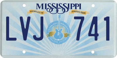 MS license plate LVJ741