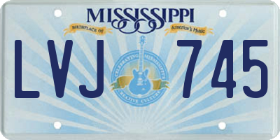 MS license plate LVJ745