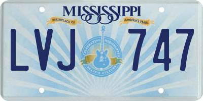 MS license plate LVJ747