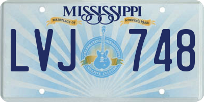 MS license plate LVJ748