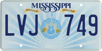 MS license plate LVJ749
