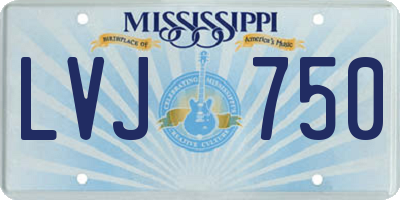 MS license plate LVJ750