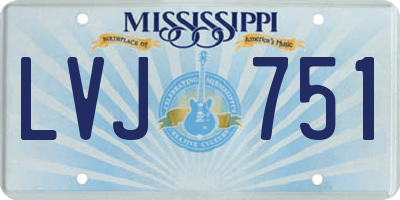 MS license plate LVJ751
