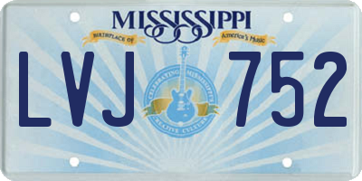 MS license plate LVJ752
