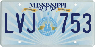 MS license plate LVJ753