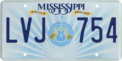 MS license plate LVJ754