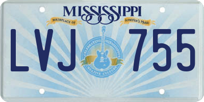 MS license plate LVJ755