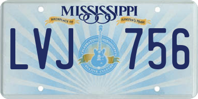 MS license plate LVJ756
