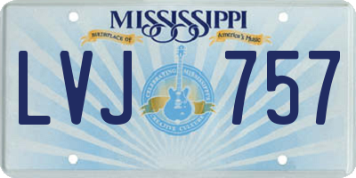MS license plate LVJ757