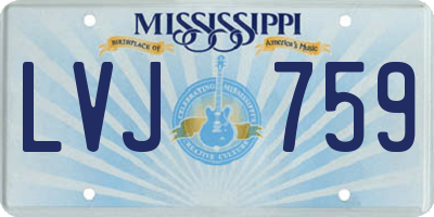 MS license plate LVJ759