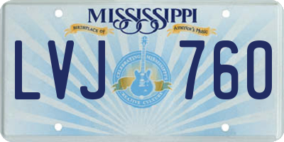 MS license plate LVJ760