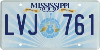 MS license plate LVJ761