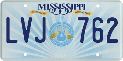 MS license plate LVJ762