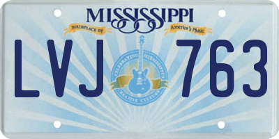 MS license plate LVJ763